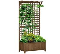 Outsunny Wood Planter with Trellis for Vine Climbing