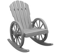 Outsunny Adirondack Rocking Chair Porch Poolside Garden Lounging Grey - 84A-126V