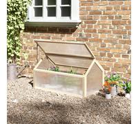OUTSUNNY Wooden Cold Frame Greenhouse Garden Polycarbonate Grow House in White Outsunny White