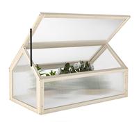 Wooden Cold Frame Greenhouse Garden Polycarbonate Grow House Outsunny