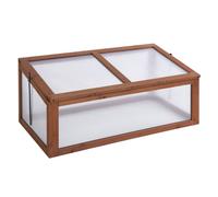 Outsunny Square Wooden Outdoor Greenhouse For Plants Pc Board 100 x 65 x 40cm, Brown