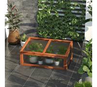 Outsunny Square Wooden Outdoor Greenhouse for Plants PC Board 100 x 65 x 40cm