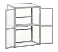Outsunny Wood Cold Frame Greenhouse Outdoor Indoor PC Board 76 x 47 x 110cm Grey
