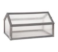 Outsunny Wooden Cold Frame Greenhouse Garden Polycarbonate Grow House - Grey, Grey