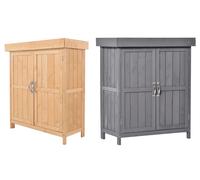 Outsunny Wooden Double Door Shed: Burlywood