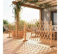 Outsunny Wooden Expanding Fence Panels, 180 X 30 X 103Cm In Brown Brown