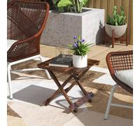 Outsunny Wooden Folding Garden Side Table – Carbonised Finish – 40 x 43 x 40 cm