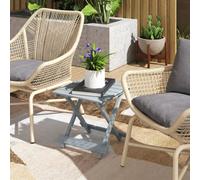 Outsunny Wooden Folding Garden Table, Folding Side Table, Grey