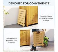 Outsunny Wooden Folding Garden Table, Folding Side Table, Nature Wood Finish