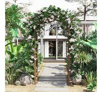Outsunny Wooden Garden Arbor, Arch Trellis For Climbing Vines In Brown Brown