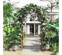 Outsunny Wooden Garden Arbor, Arch Trellis for Climbing Vines