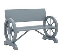 Outsunny Wooden Garden Bench Outdoor Loveseat With High Back, Grey Grey