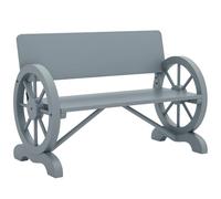 Outsunny Wooden Garden Bench Outdoor Loveseat With High Back, Grey Grey