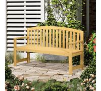 OUTSUNNY Wooden Garden Bench 2 Seater Slatted Seat with Arm for Park Patio Orange Outsunny Orange