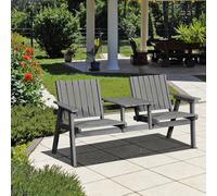 Outsunny 2-Seater Wooden Garden Bench with Armrest, Grey