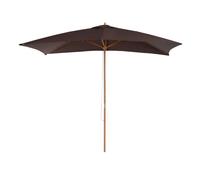 Outsunny Wooden Garden Parasol Sun Shade Patio Umbrella Canopy Dark Coffee