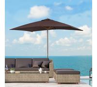 Outsunny Waterproof Garden Parasol Umbrella Wooden Sun Umbrella Outdoor Sun Shade Canopy, Dark Coffee,2 x 3m Aosom UK