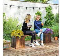 Outsunny Wooden Garden Planter & Bench Combination Garden Raised Bed - Flower bed - 40 - 1