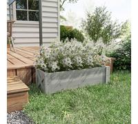 Outsunny Wooden Garden Raised Bed Planter Grow Containers Pot, 100x36.5x36cm - Grey - Fir Wood - 100cm x 36.5cm x 36 cm