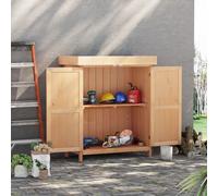 Outsunny 2' 5'' x 1' 4'' Wooden Double Door Storage Cabinet - Natural Wood, Cream