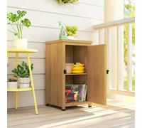 Outsunny Wooden Garden Shed, Garden Tool Storage Shed with Shelf Brown