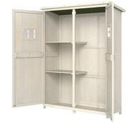 Outsunny Wooden Garden Shed Tool Storage Cabinet Double Door Shelf In Grey Grey