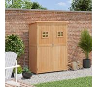 OUTSUNNY Wooden GARDEN SHED, Tool Storage CABINET, Outdoor Double Door ORGANIZER
