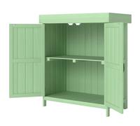 Outsunny Wooden Garden Shed W/ Hinged Roof, 74X43X88Cm, Light Green Light Green