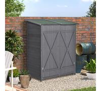 OUTSUNNY Wooden Garden Sheds Shed Tool Storage Cabinet Box Double Doors Aesthetic 2 Type in Grey Outsunny Grey