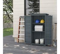 Outsunny 39.5 x 79cm Fir Wood Garden Shed - Grey, none