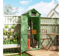 Vertical Wood Tool Storage Cabinet With 3 Shelves Garden Shed Organiser