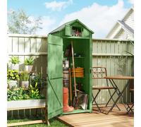 Outsunny Garden Storage Shed 3 Utility Shelf Tool House w/Asphalt Roof Lockabke