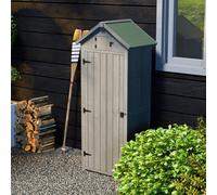 Outsunny Wooden Garden Storage Shed Tool Storage Box, 77 x 54 x 179 cm, Grey