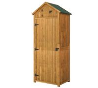 Outsunny Wooden Garden Storage Shed Tool Storage Box, 77 x 54 x 179 cm, Brown