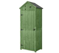 Outsunny Wooden Garden Storage Shed Tool Storage Box, 77 X 54 X 179 Cm, Green