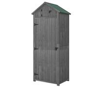 Outsunny Wooden Tool Storage Shed - Grey, Grey