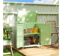 OUTSUNNY Wooden Garden Storage Shed w/Hinged Roof & Shelf, Light Green | Size: 0.6m2 Outsunny Light Green 0.6m2