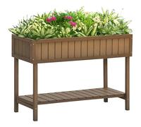 Wooden Raised Bed Container Garden Plant Stand 8 Boxes 110x46x76cm Brown