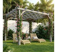 Outsunny Wooden Pergola Kit, Garden Gazebo Shelter - 3 x 3 m