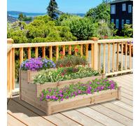 Outsunny Wooden Raised Bed 3-Tier Planter Kit Elevated Plant Box 124x124x56cm