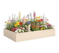OUTSUNNY Wooden Raised Bed for Garden, 620L Extra Large Raised Garden Bed in Natural Outsunny Natural L