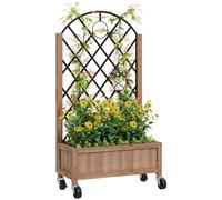 Outsunny Raised Garden Bed with Metal Trellis, none