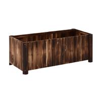 Outsunny Wooden Raised Garden Bed, 120 x 50 x 45cm Elevated Planter Box, Outdoor Flower Bed with Drainage Gaps, Easy Assembly