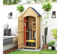 Outsunny Wooden Small Garden Shed with 3 Shelves and Tilt Roof