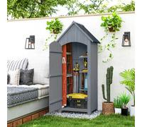 Outsunny Wooden Small Garden Shed With 3 Shelves And Tilt Roof Grey