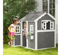 Outsunny Wooden Wendy House For Kids With Floor, For Gardens, Patios - Grey