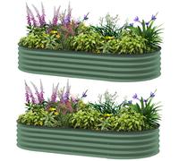 Outsunny X 93 X 30 Cm, Green) Set Of 2 Raised Beds For Garden Green