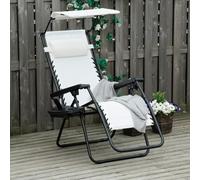 Outsunny Zero Gravity Adjustable Recliner Seat - White, White