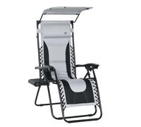 Outsunny Zero Gravity Reclining Lounger Chair - Grey, Grey