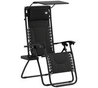 Outsunny Zero Gravity Lounger Chair, Folding Reclining Chair, Black